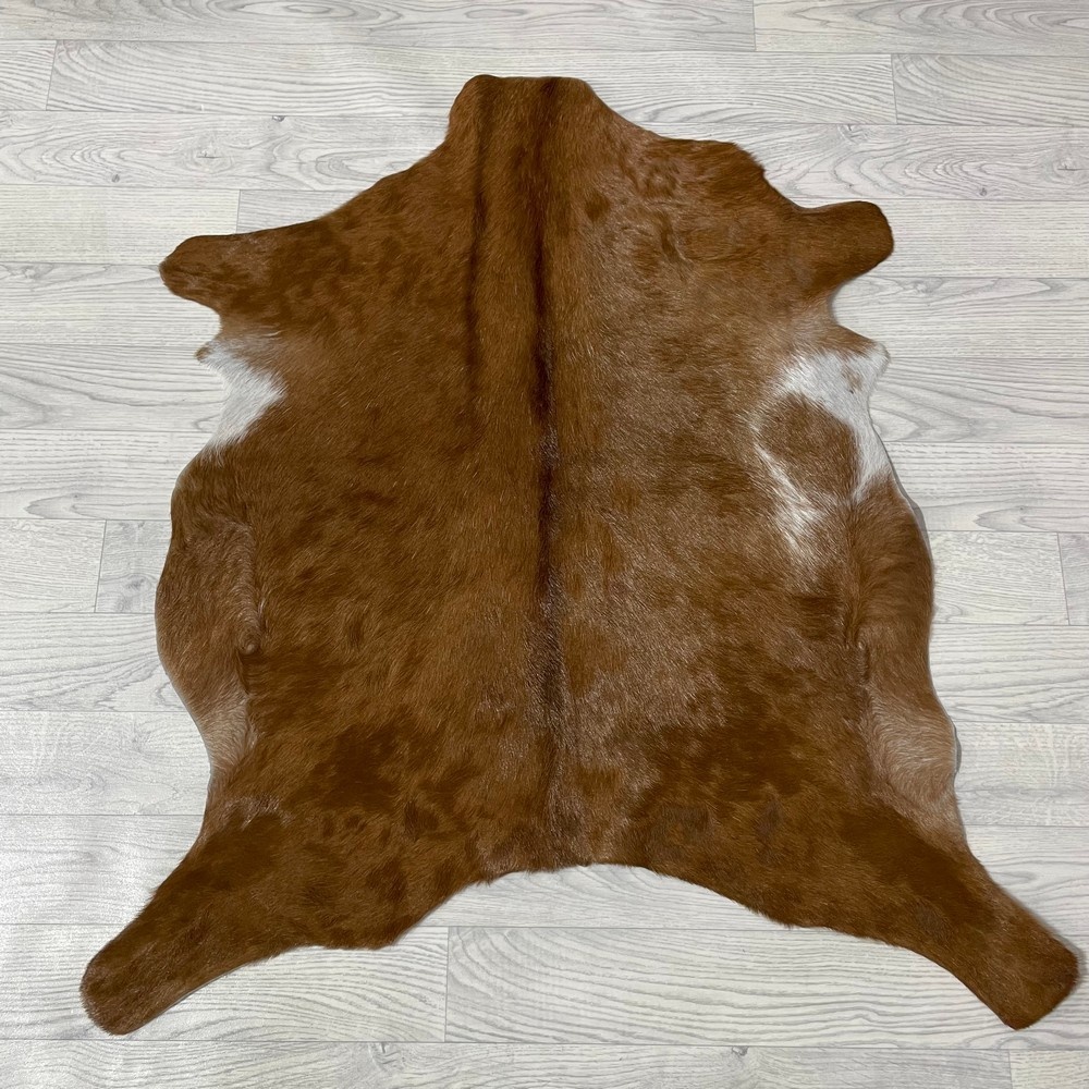 Lederstore Geitenhuid bruin wit 95x90cm