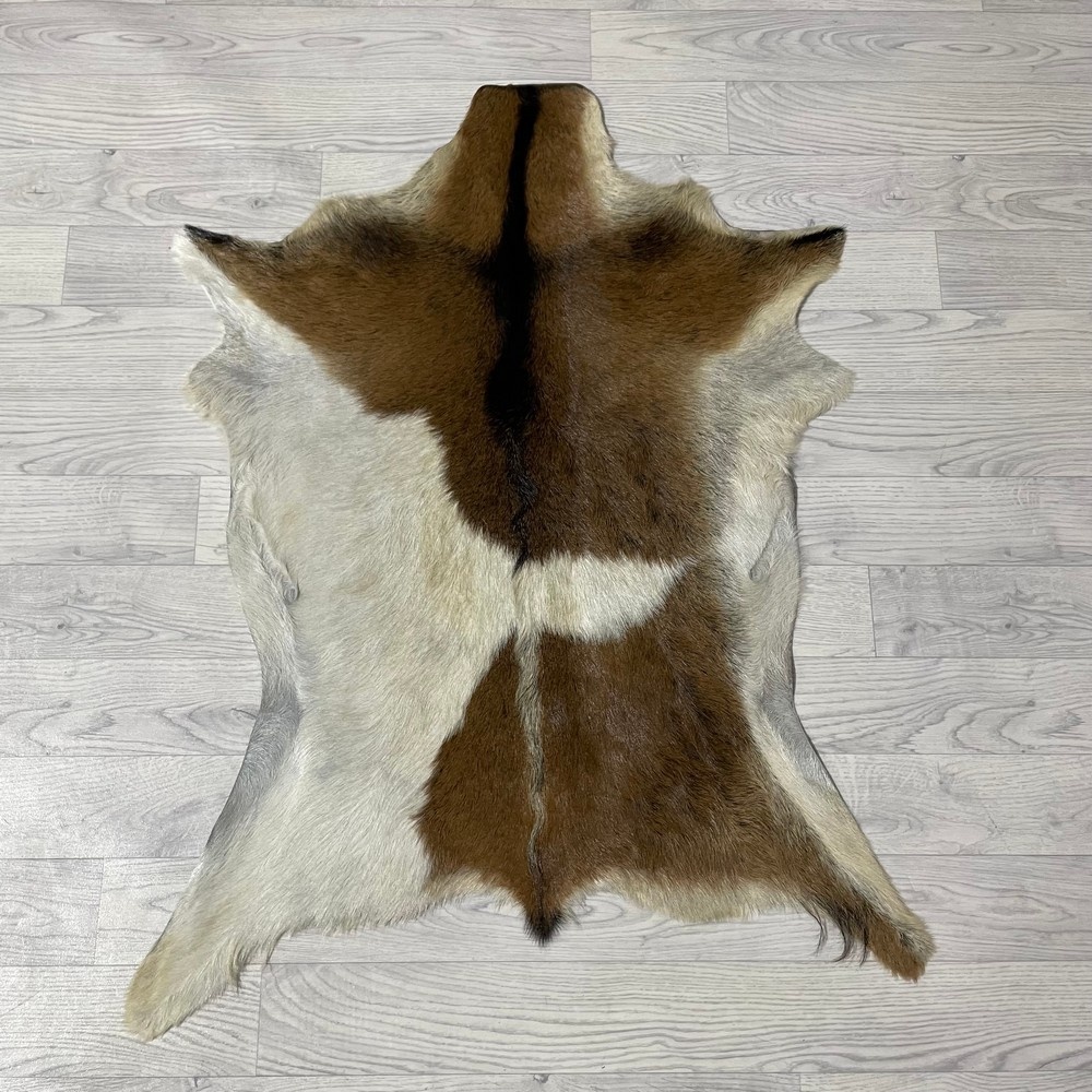 Lederstore Geitenhuid bruin zwart wit 95x75cm