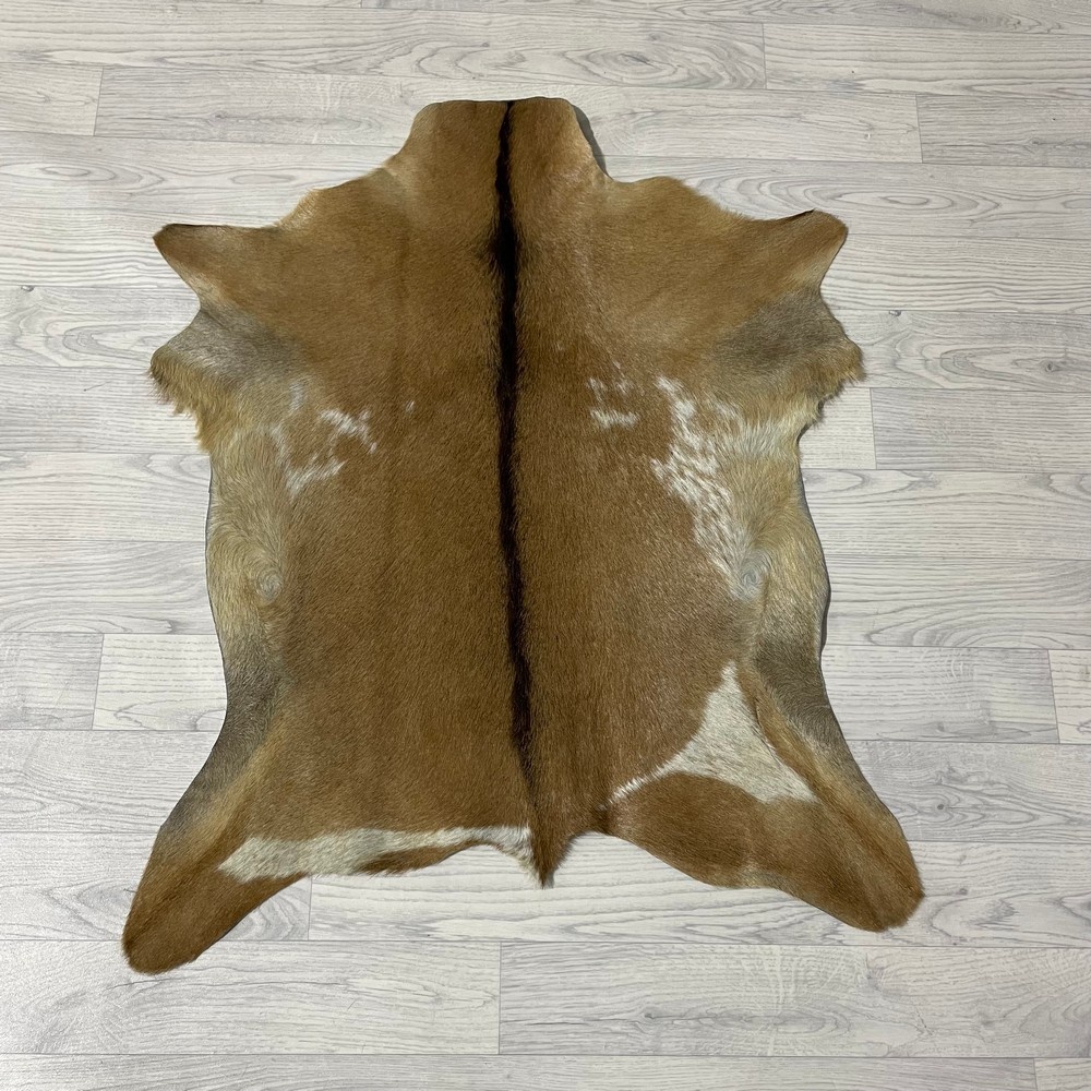 Lederstore Geitenhuid bruin zwart wit 90x75cm