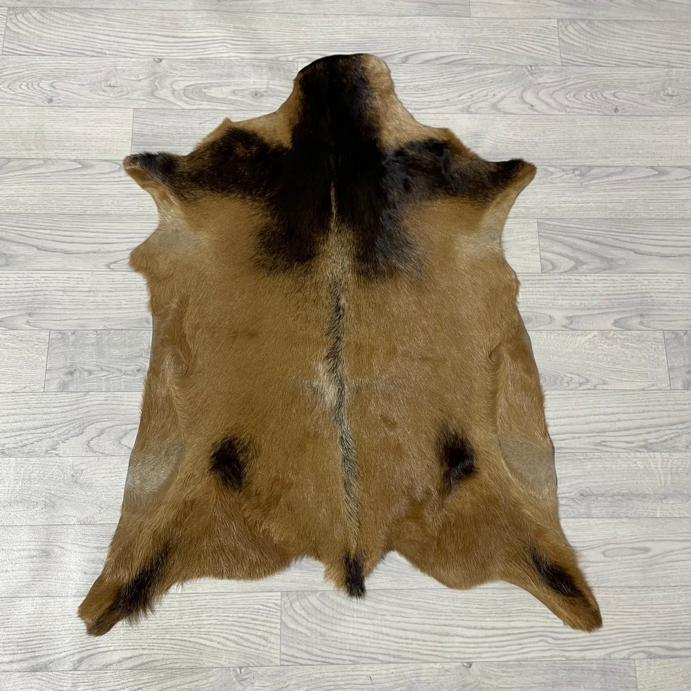 Lederstore Geitenhuid bruin zwart 90x75cm