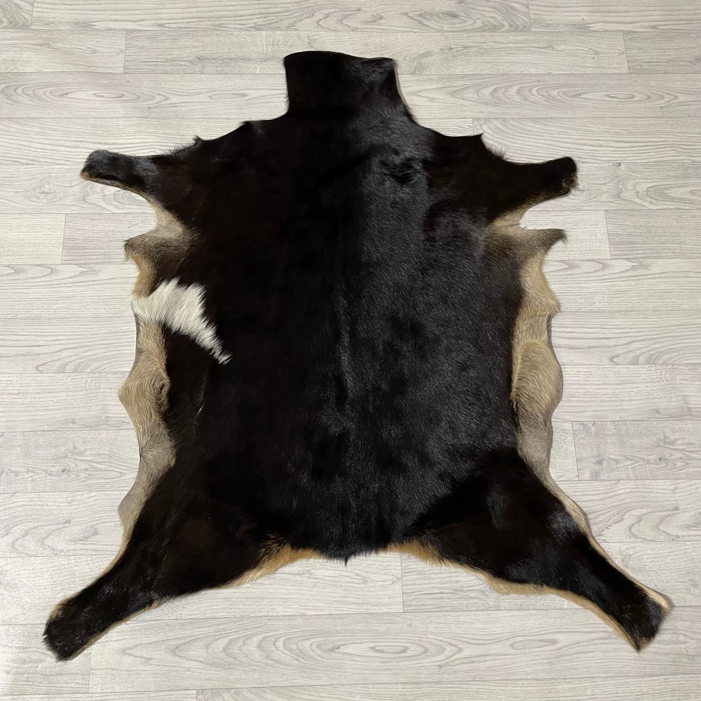 Lederstore Geitenhuid bruin zwart wit 100x95cm