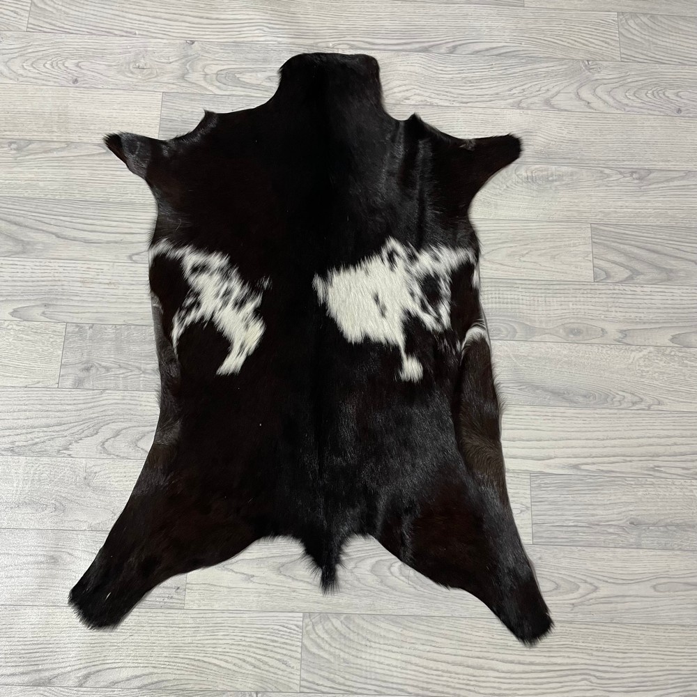 Lederstore Geitenhuid bruin wit 85x65cm