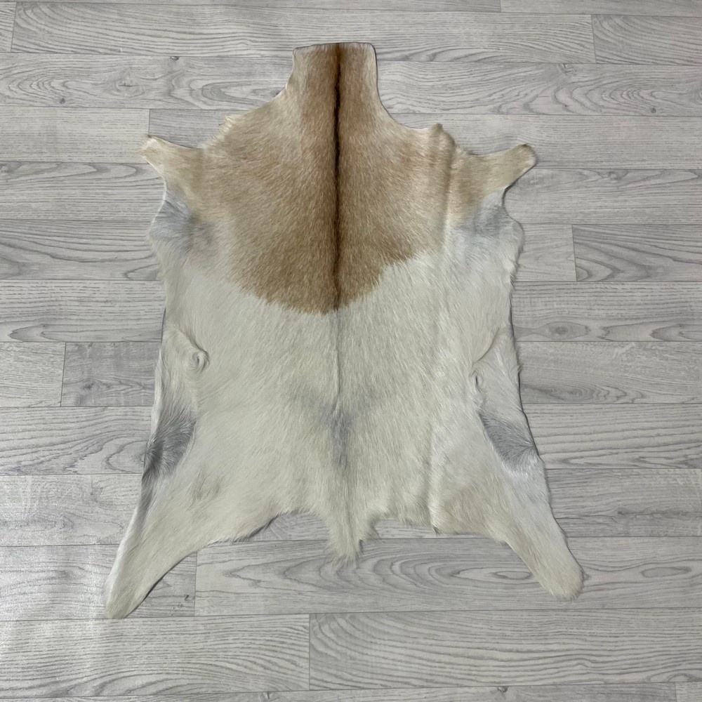 Lederstore Geitenhuid bruin wit 85x65cm