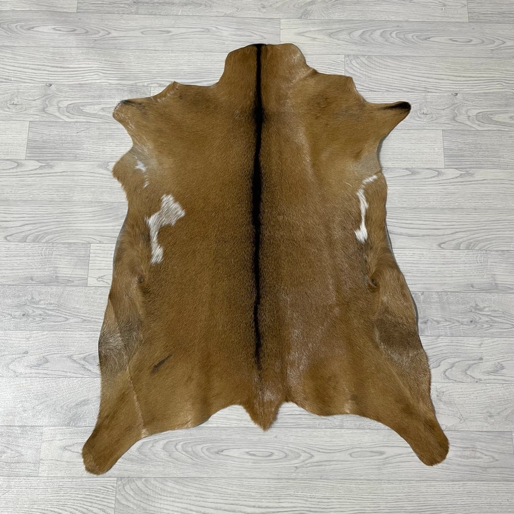 Lederstore Geitenhuid bruin zwart wit 90x75cm