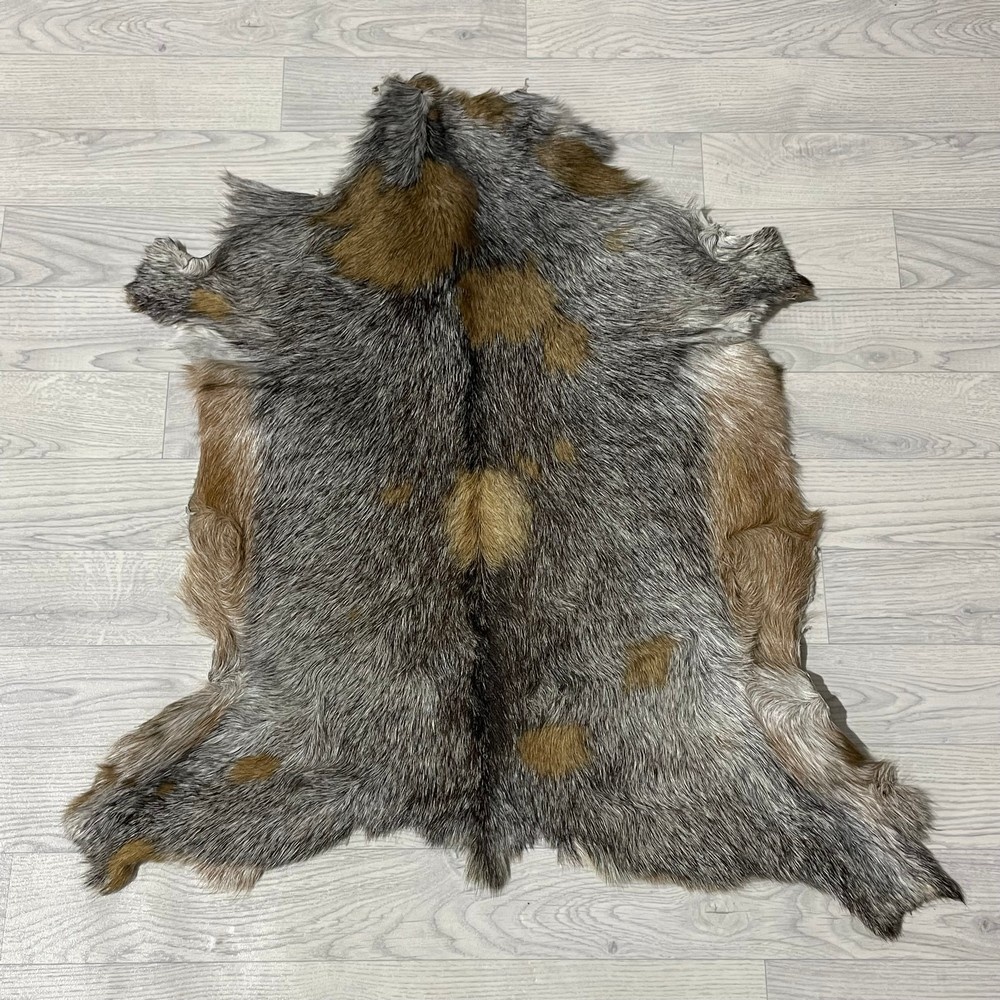 Lederstore Geitenhuid bruin wit 85x85cm