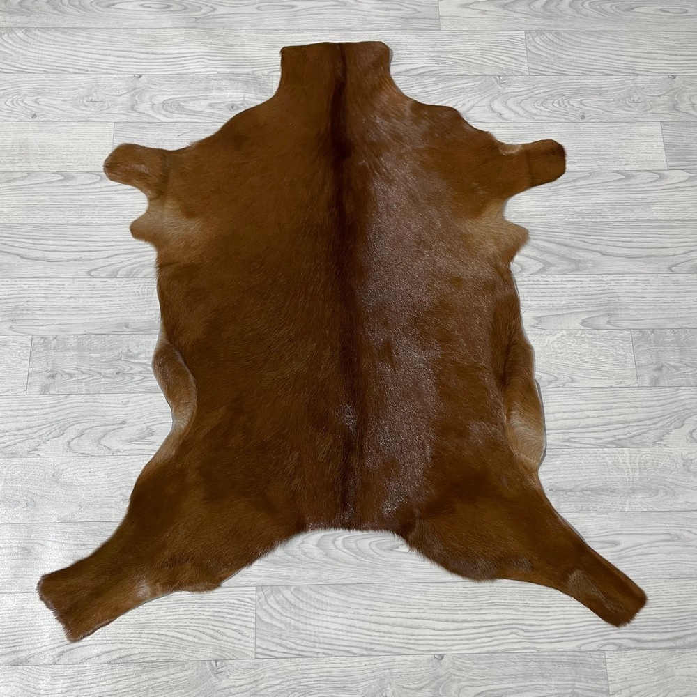 Lederstore Geitenhuid bruin wit 95x90cm