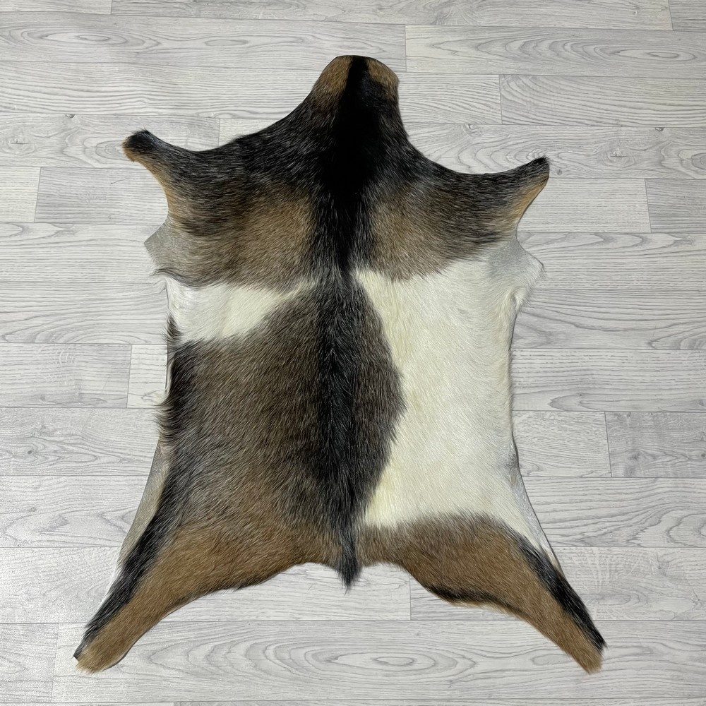 Lederstore Geitenhuid bruin zwart wit 90x70cm