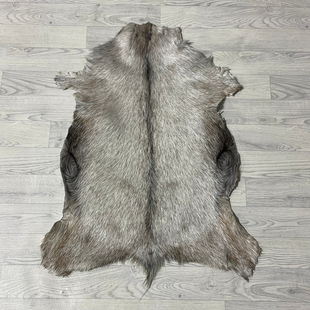 Lederstore Geitenhuid bruin wit 90x70cm