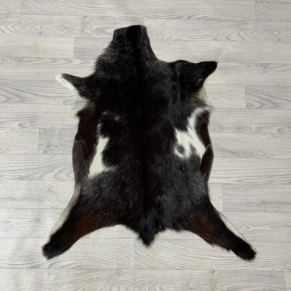 Lederstore Geitenhuid bruin wit 85x70cm