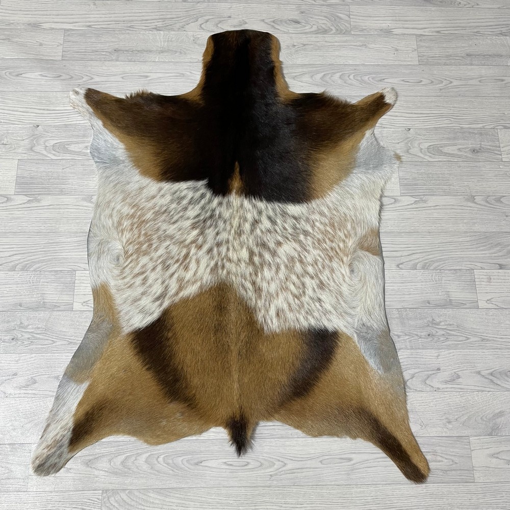 Lederstore Geitenhuid bruin zwart wit 110x90cm