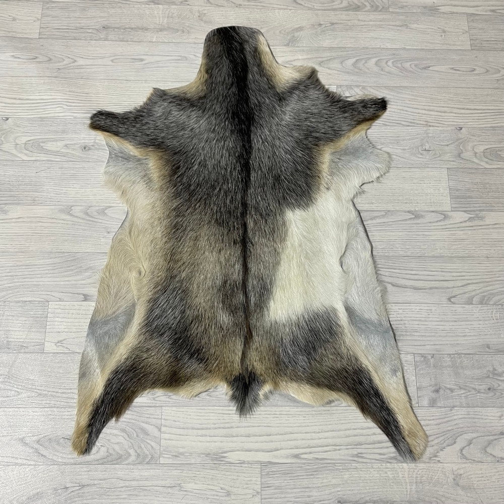 Lederstore Geitenhuid bruin zwart wit 85x65cm