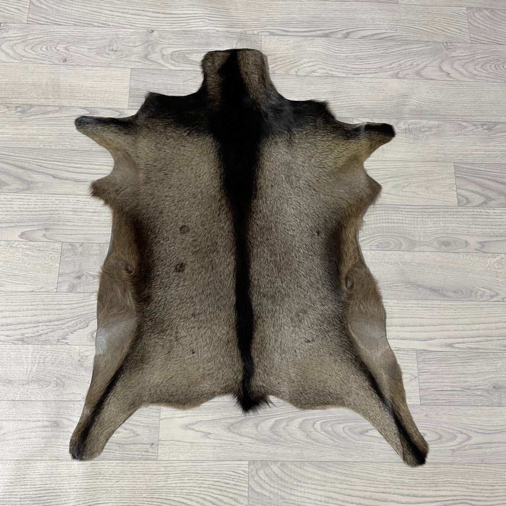 Lederstore Geitenhuid bruin zwart 75x65cm