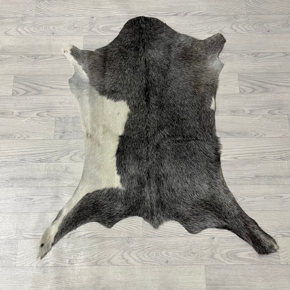 Lederstore Geitenhuid zwart wit creme 95x90cm