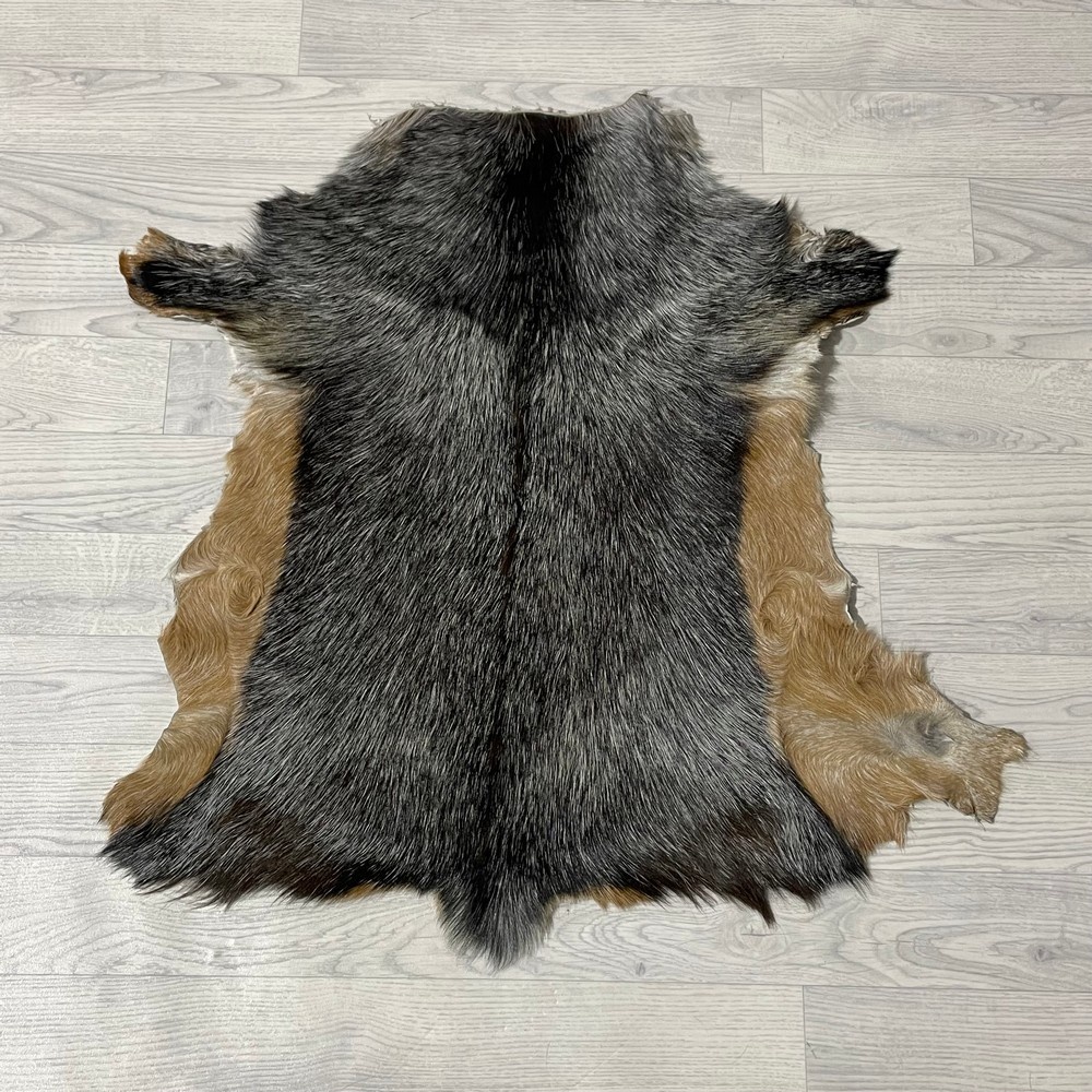 Lederstore Geitenhuid bruin zwart 80x80cm