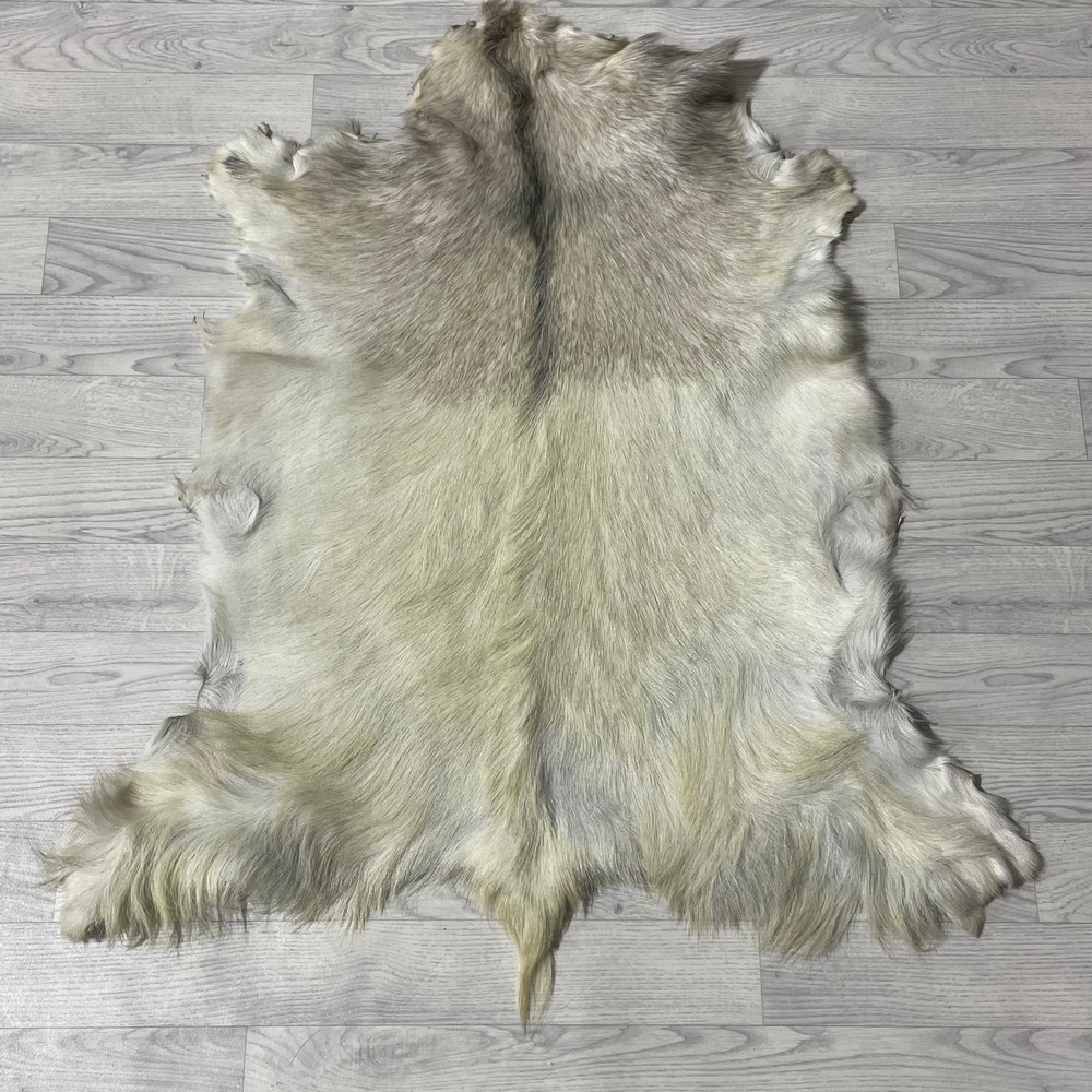 Lederstore Geitenhuid beige wit creme 105x100cm