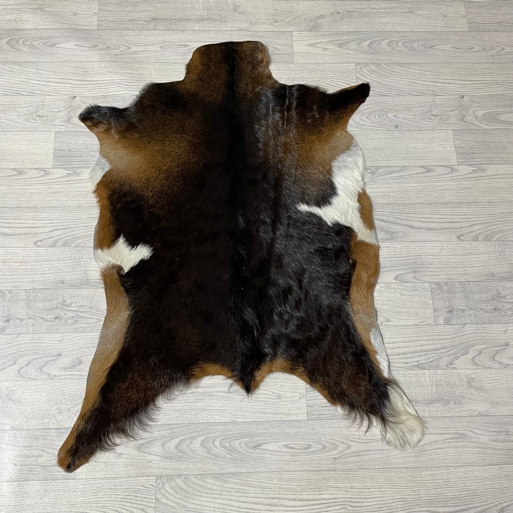 Lederstore Geitenhuid bruin zwart wit 95x75cm