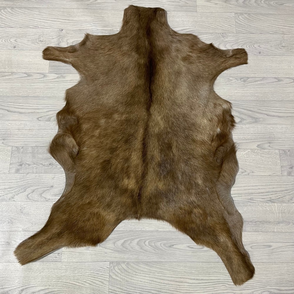 Lederstore Geitenhuid bruin wit 100x80cm