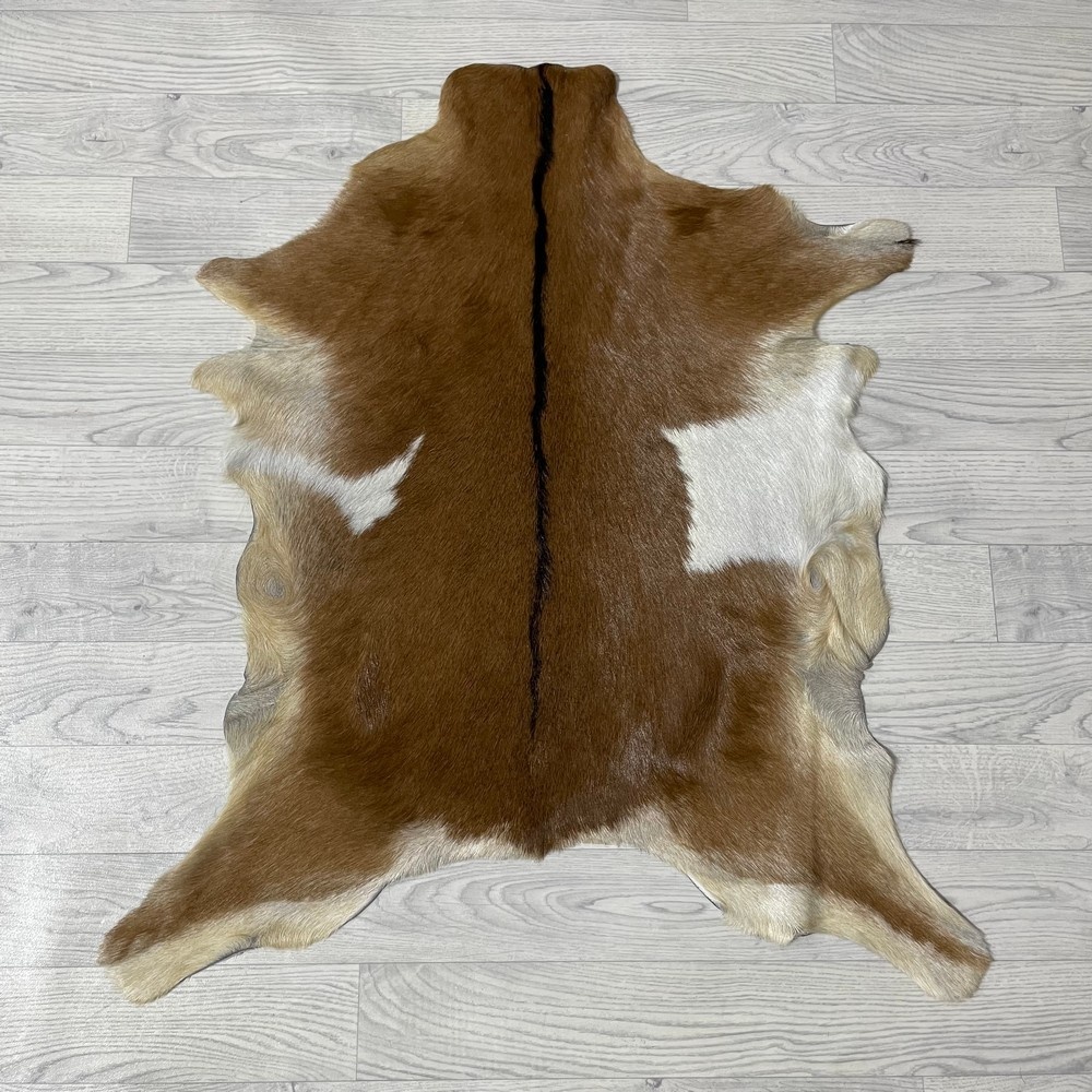 Lederstore Geitenhuid bruin zwart wit 90x80cm