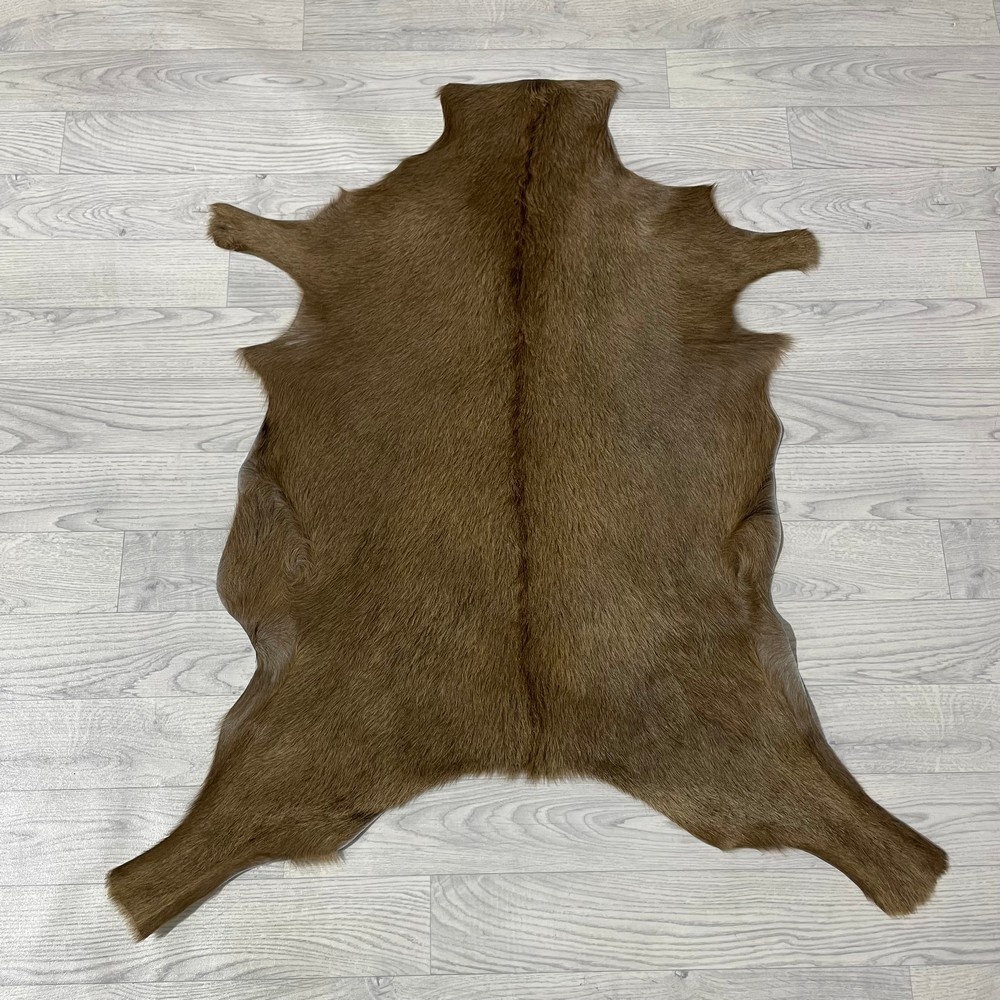 Lederstore Geitenhuid bruin wit 100x90cm