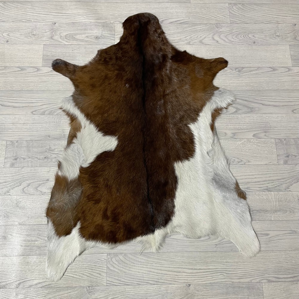 Lederstore Geitenhuid bruin wit 90x70cm