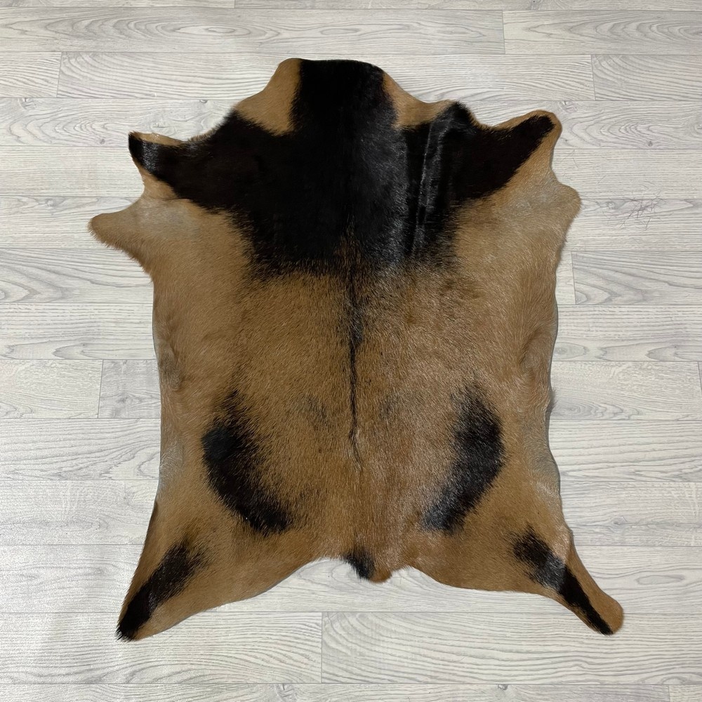 Lederstore Geitenhuid bruin zwart 95x75cm