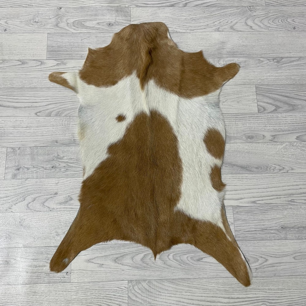 Lederstore Geitenhuid bruin wit 75x55cm