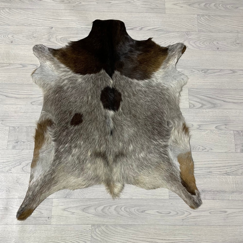 Lederstore Geitenhuid bruin zwart wit 80x70cm