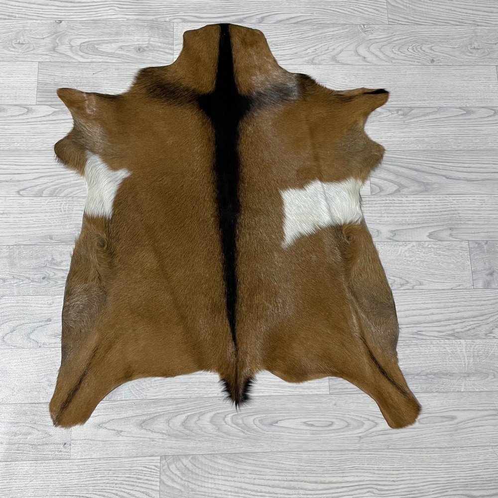Lederstore Geitenhuid bruin zwart wit 80x70cm