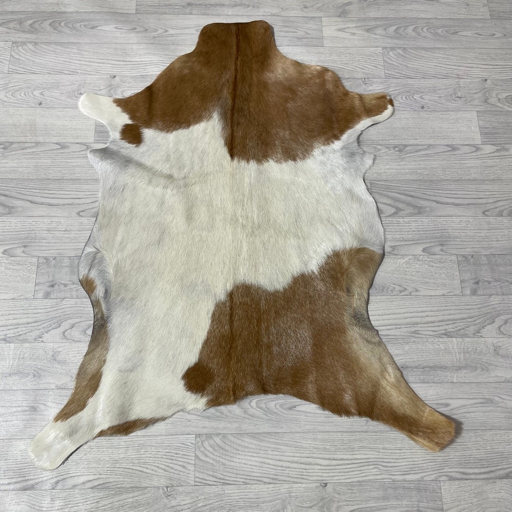 Lederstore Geitenhuid bruin wit 105x90cm