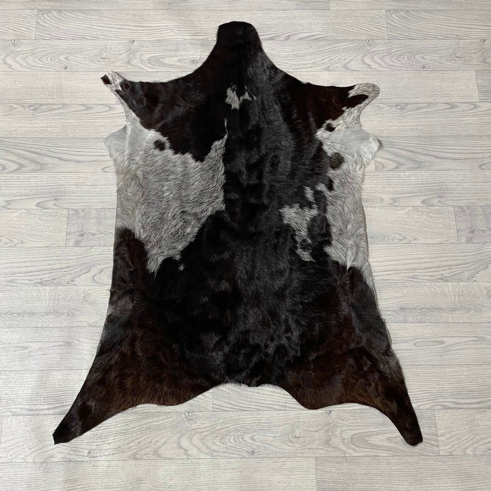 Lederstore Geitenhuid bruin wit 105x85cm