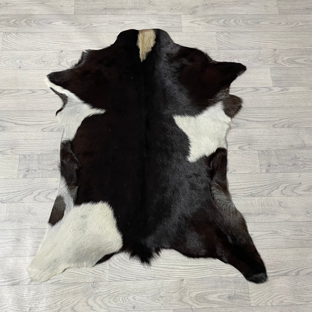 Lederstore Geitenhuid bruin wit 105x85cm