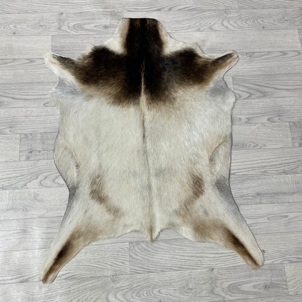 Lederstore Geitenhuid bruin wit 85x70cm