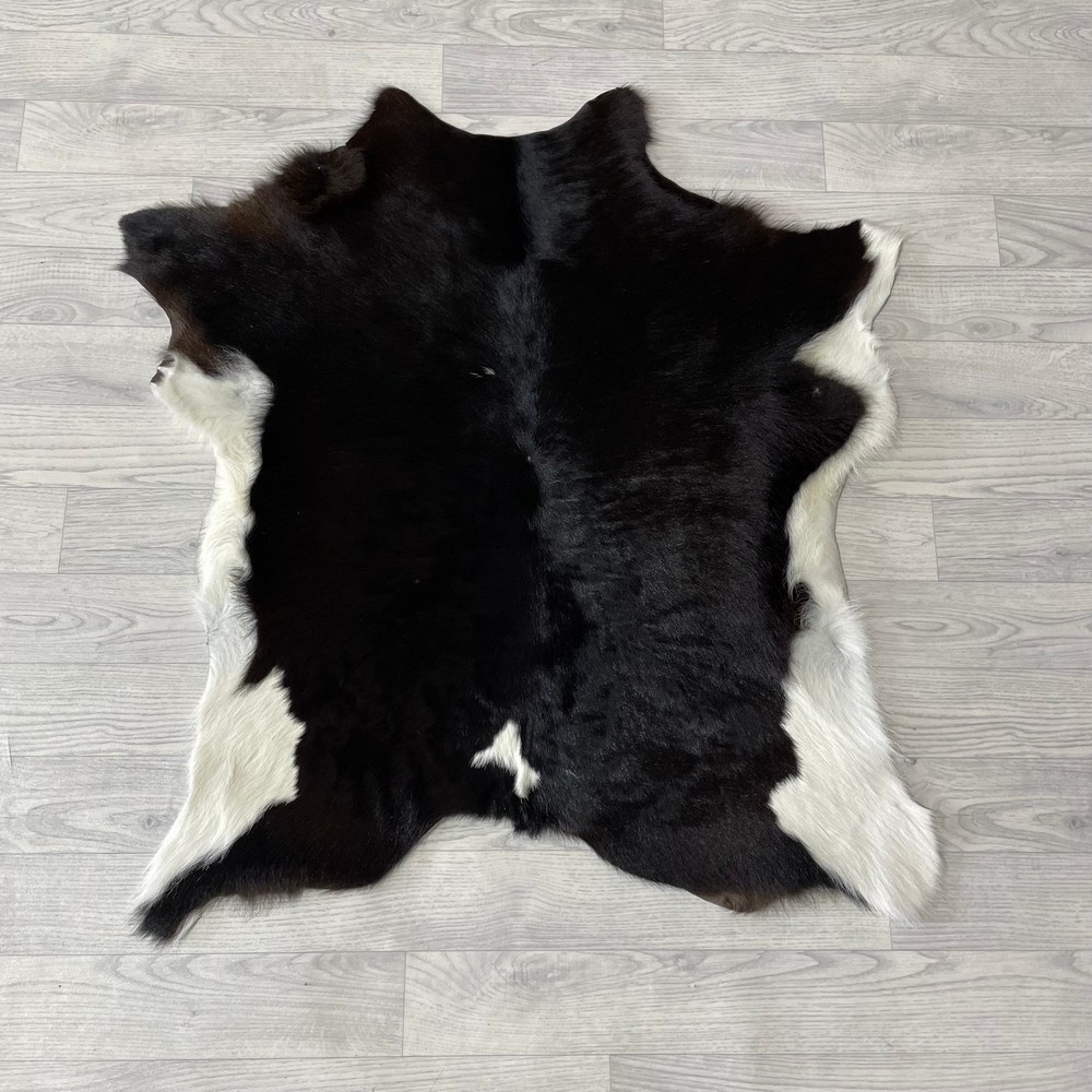 Lederstore Kalfshuid bruin wit 100x85cm