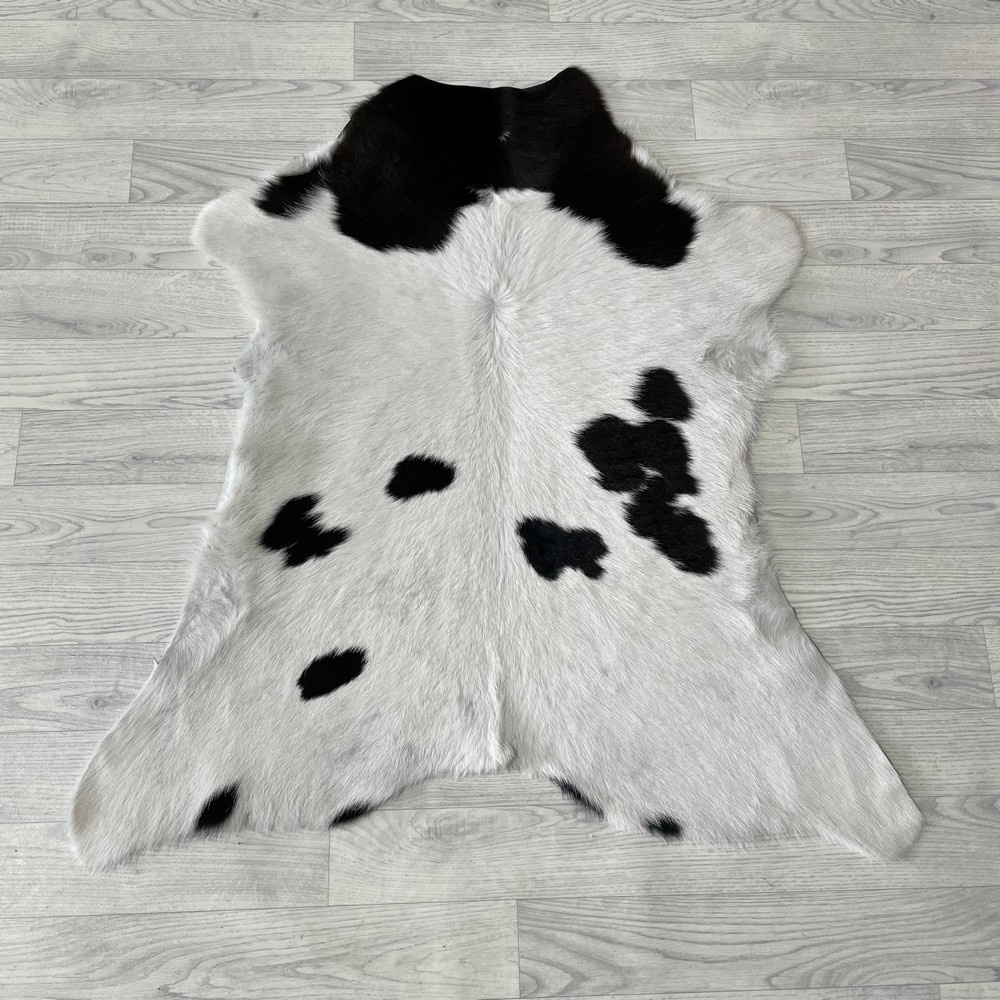 Lederstore Kalfshuid bruin wit 105x95cm