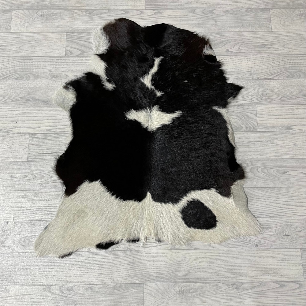 Lederstore Kalfshuid bruin wit 85x75cm