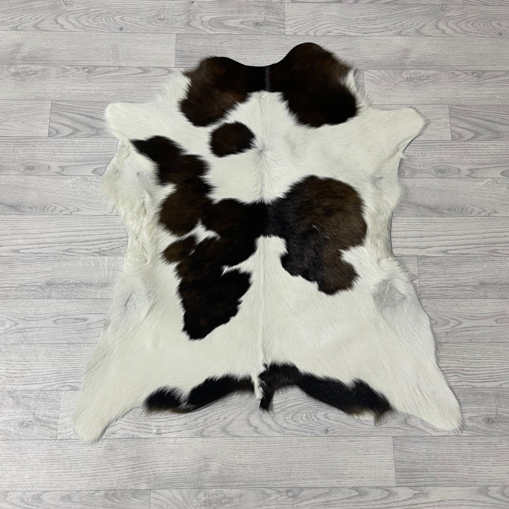 Lederstore Kalfshuid bruin zwart wit 95x85cm