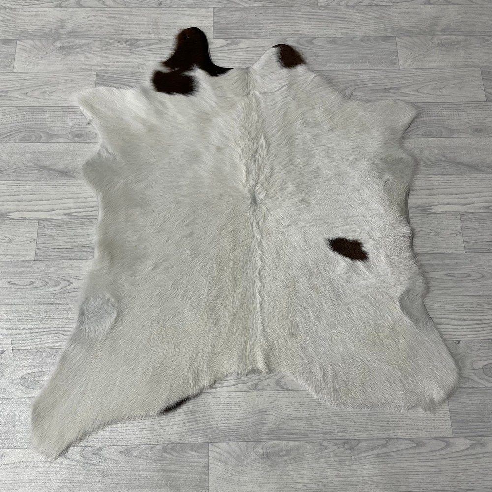 Lederstore Kalfshuid bruin wit 100x90cm