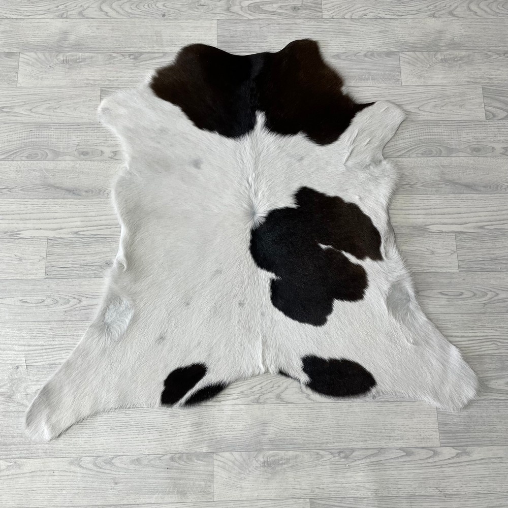 Lederstore Kalfshuid bruin wit 95x100cm