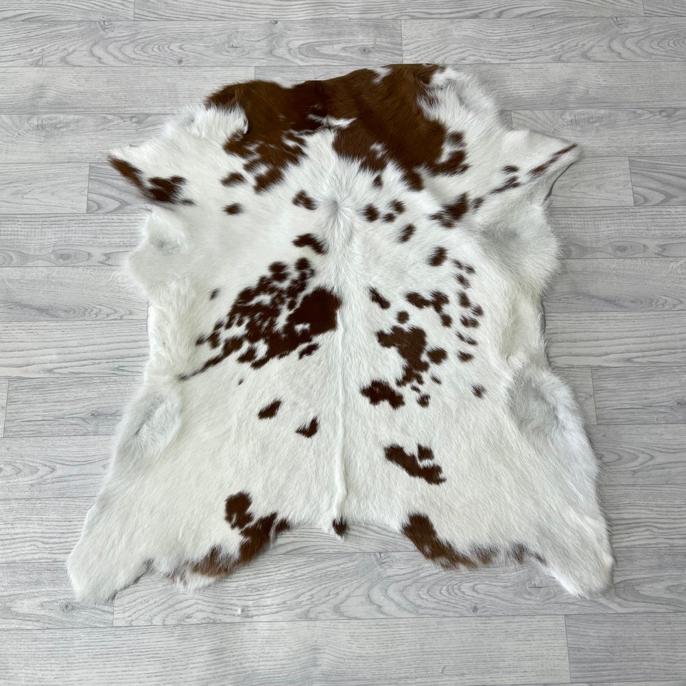 Lederstore Kalfshuid bruin wit 95x85cm