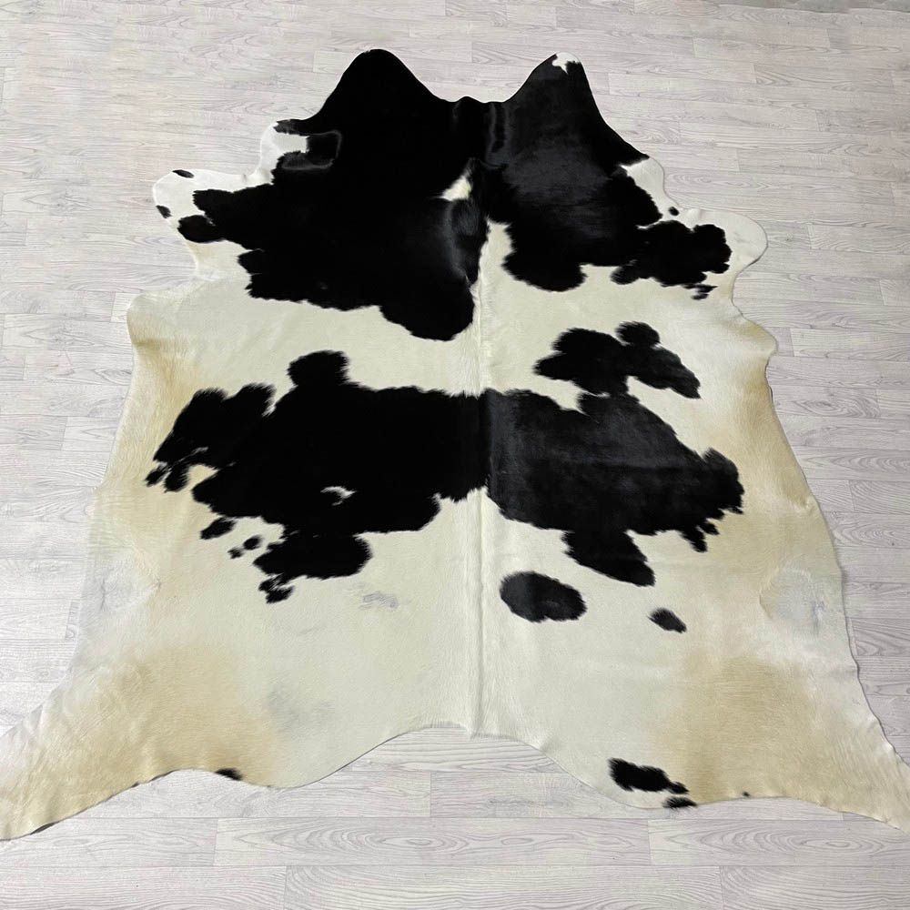 Lederstore Koeienhuid zwart wit creme 245x230cm