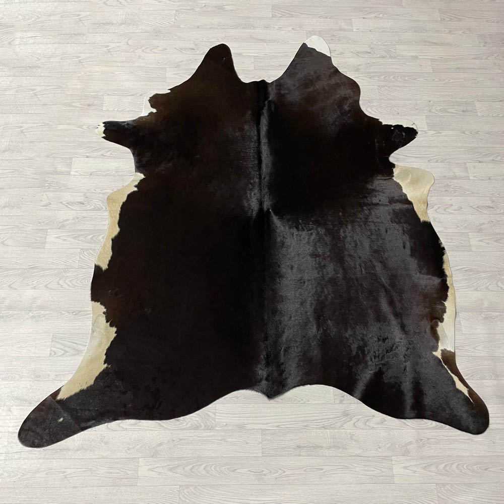 Lederstore Koeienhuid bruin creme wit 210x190cm