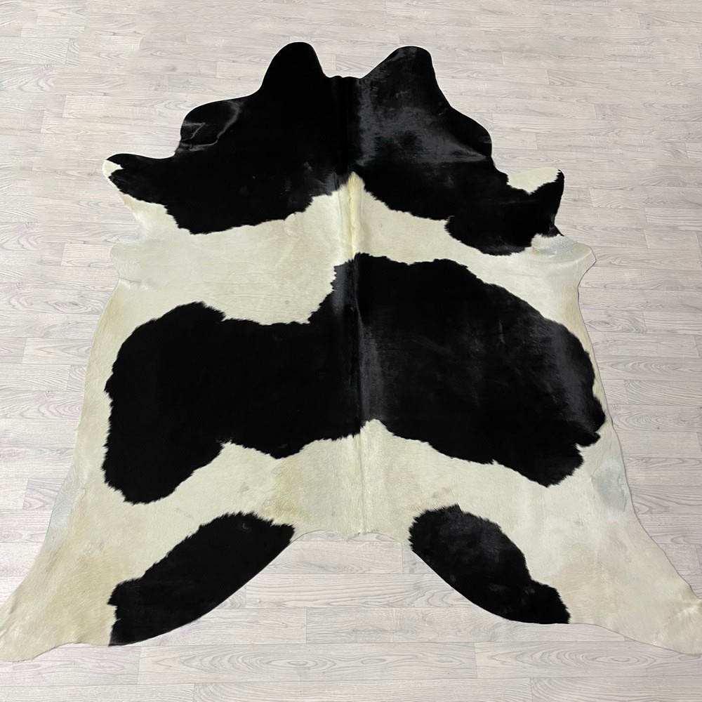 Lederstore Koeienhuid zwart wit creme 250x225cm