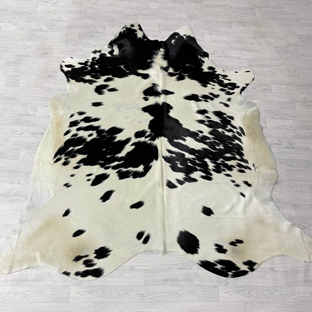 Lederstore Koeienhuid zwart creme 245x230cm