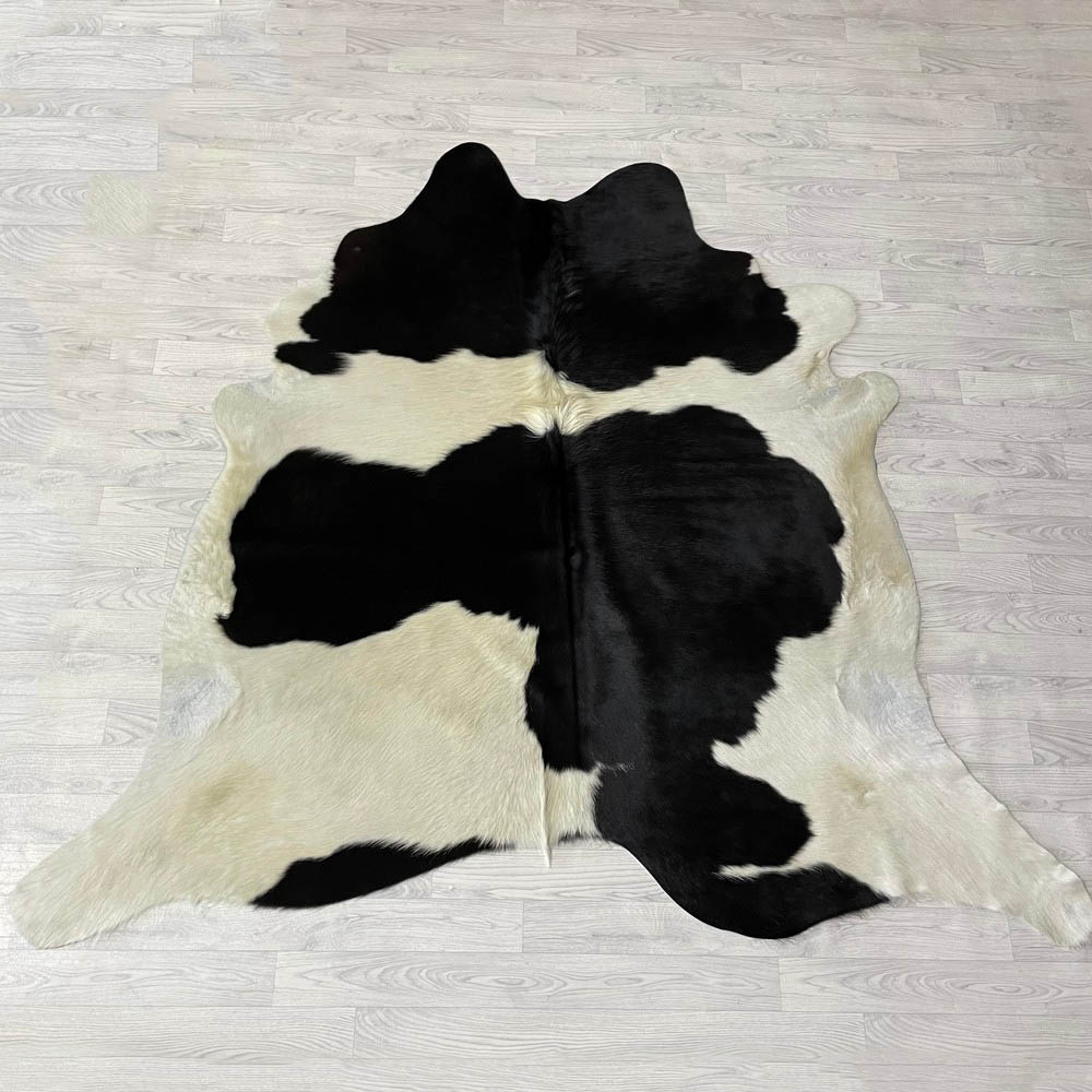 Lederstore Koeienhuid zwart creme 195x220cm
