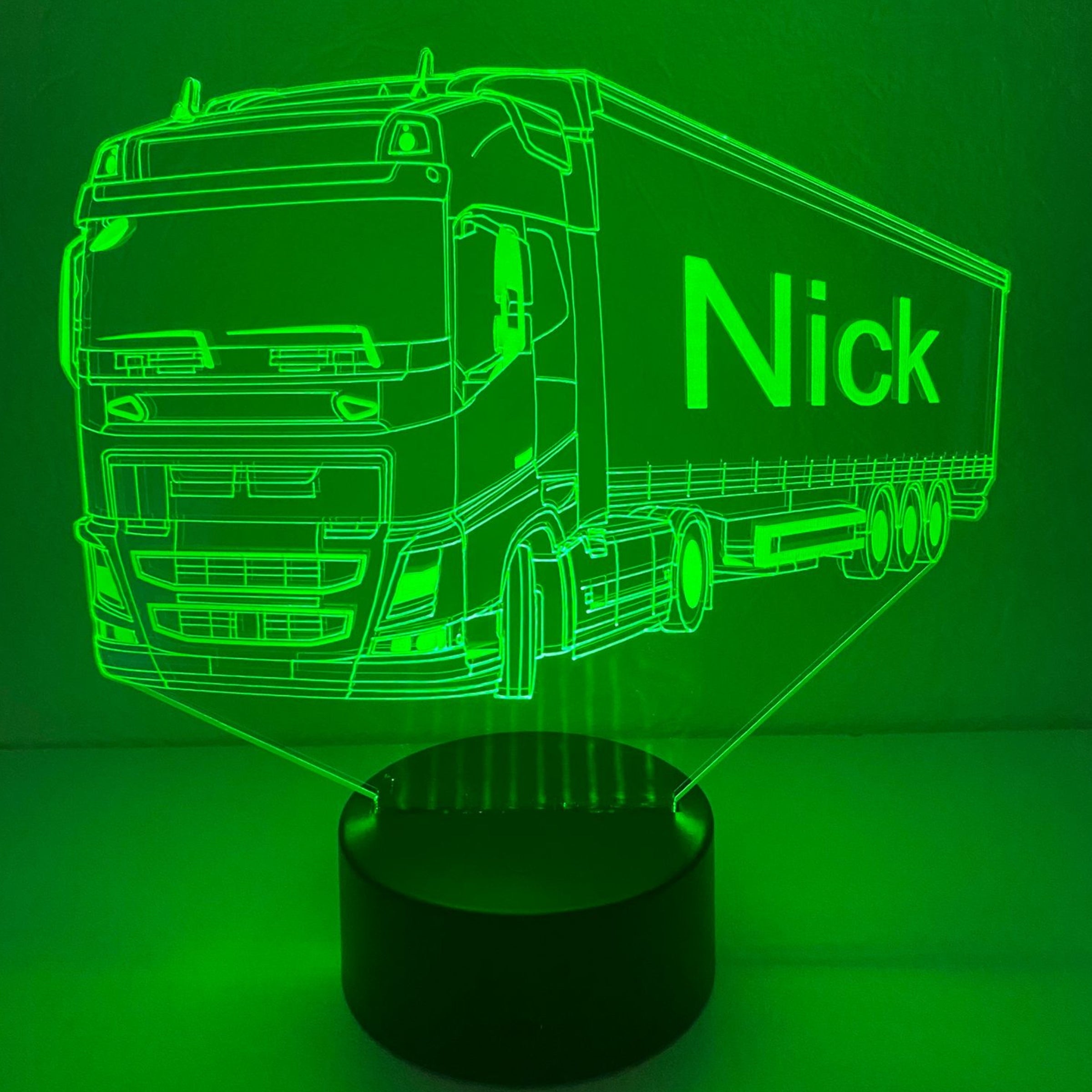 Merkloos 3D LED LAMP - VRACHTWAGEN 5 - Ontwerp-zelf.nl