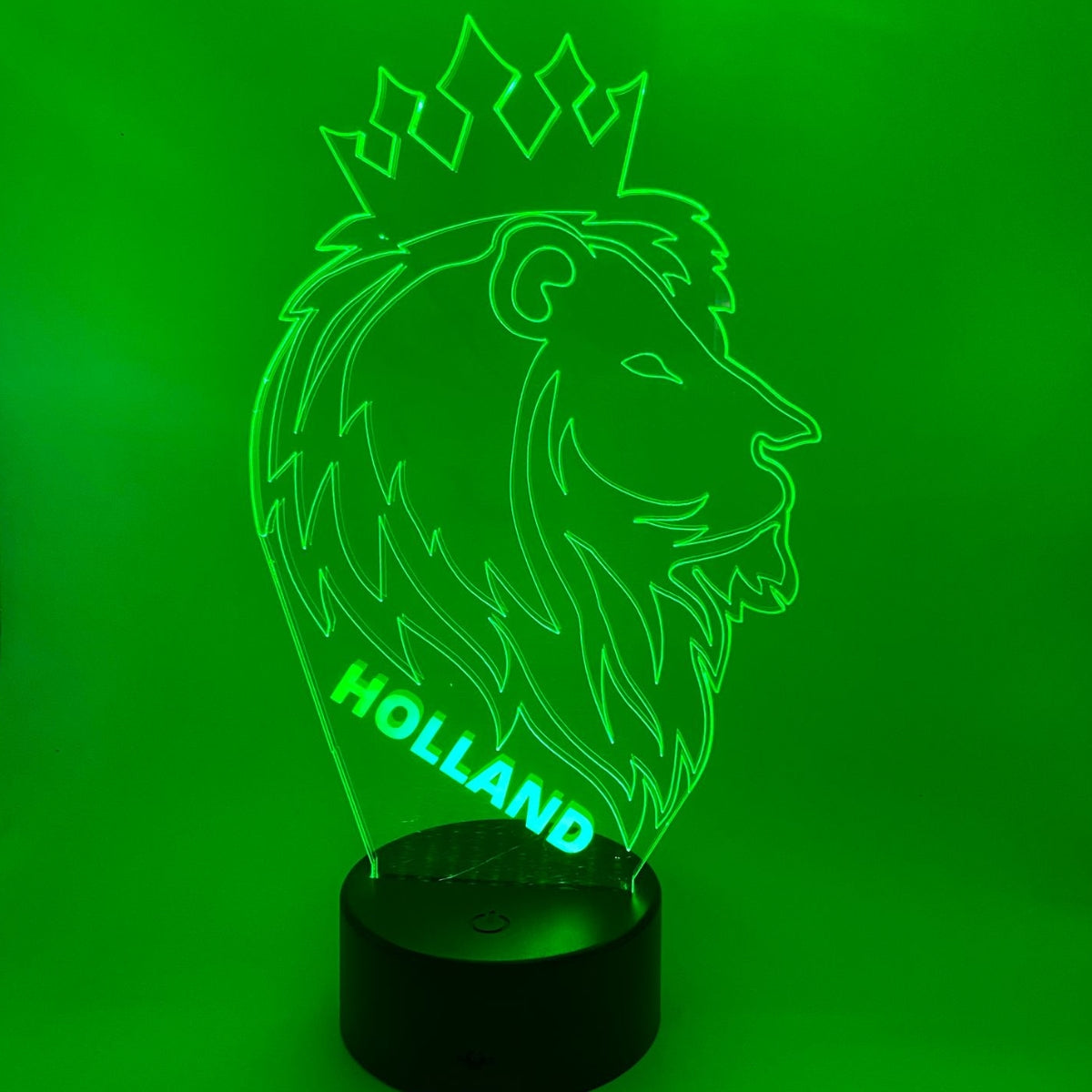 Merkloos 3D LED LAMP - Oranje Leeuw - Holland 2 - Ontwerp-zelf.nl