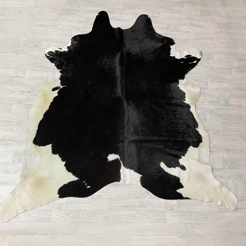 Lederstore Koeienhuid zwart creme 225x215cm