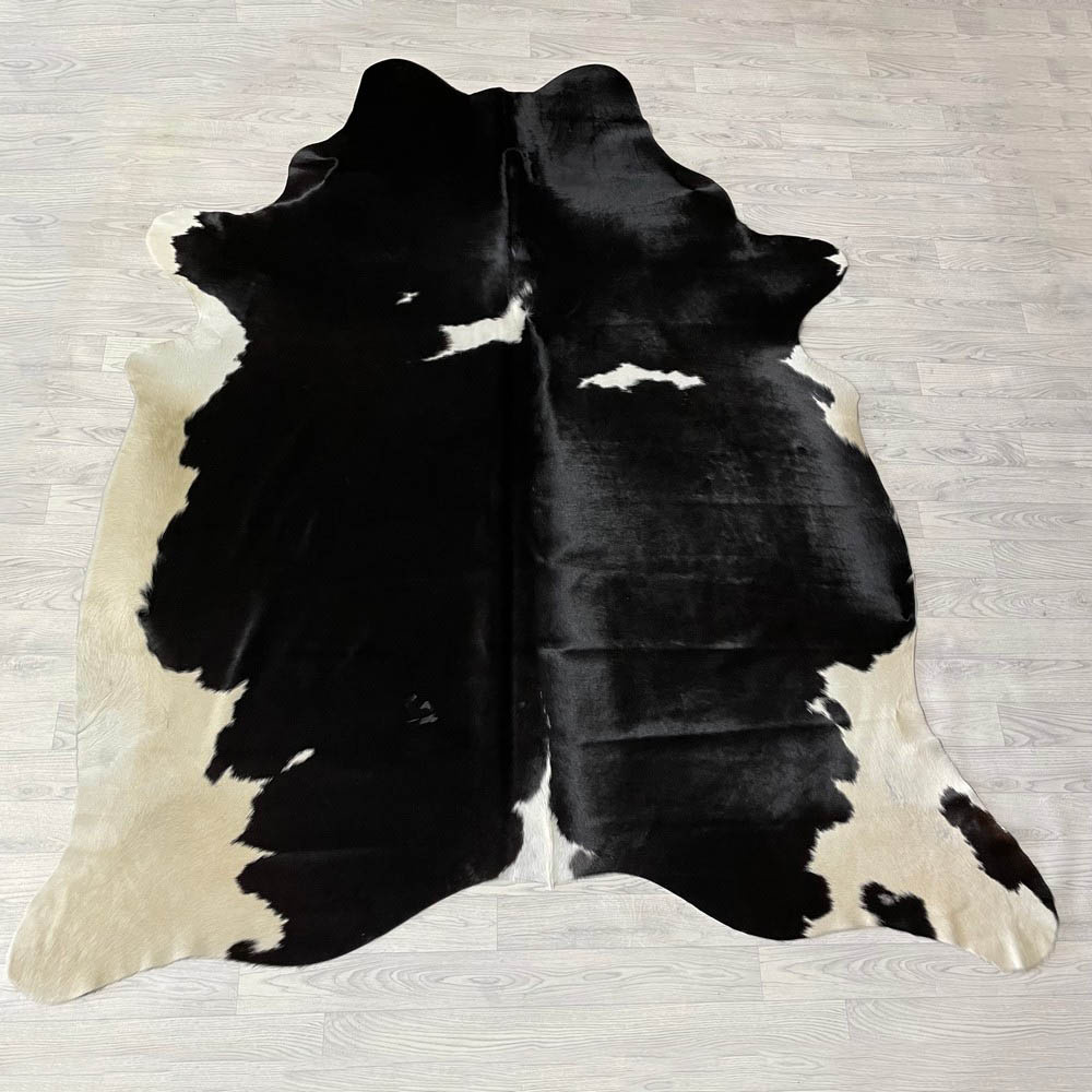 Lederstore Koeienhuid zwart creme 235x205cm