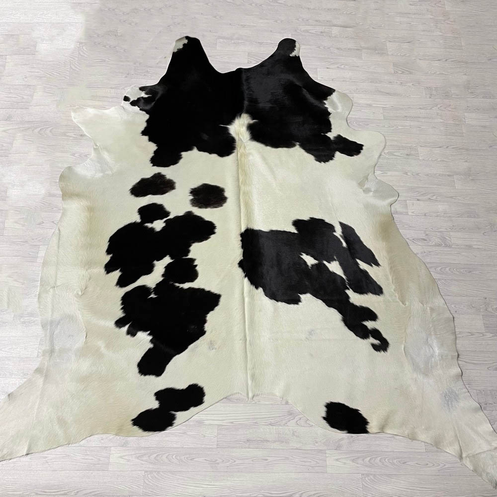 Lederstore Koeienhuid zwart creme 255x255cm