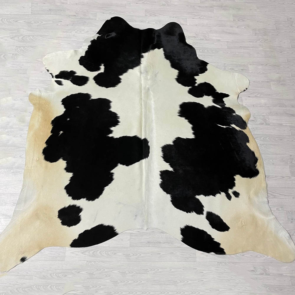 Lederstore Koeienhuid zwart wit beige 240x235cm